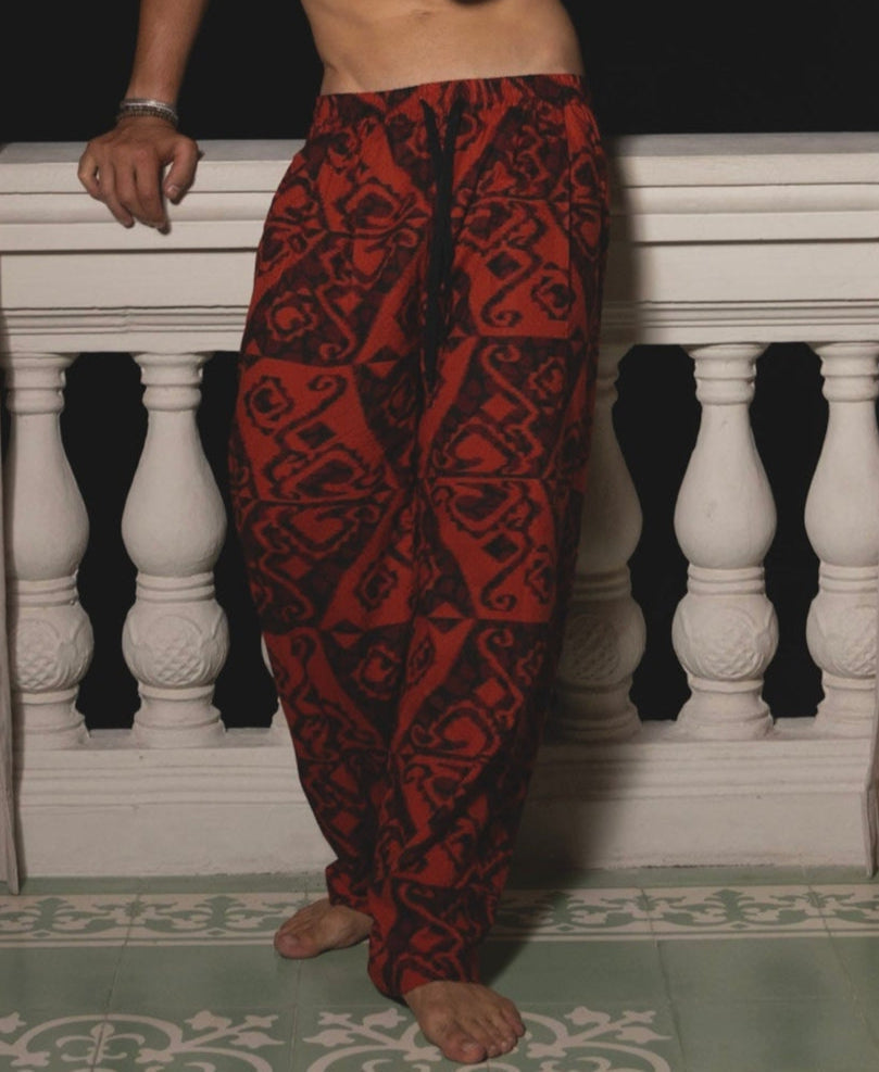 Red batik cotton pants – Armè BALI FLAME